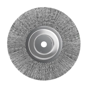 Cepillo de rueda de alambre de acero inoxidable de 4 pulgadas con diámetro de 5/8" para amoladora angular Derusti - Imagen 1 de 12