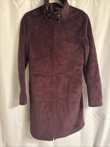 Athleta Women's Super Soft Minka Maroon/ Eggplant Zip-Up Fleece Coat (M) - Picture 1 of 11