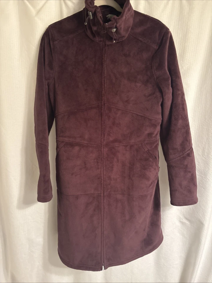 Athleta Women's Super Soft Minka Maroon/ Eggplant Zip-Up Fleece Coat (M) - Image 1 of 4
