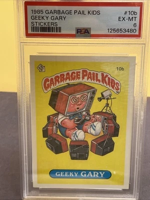 GEEKY GARY 1985 GARBAGE PAIL KIDS STICKERS GLOSSY GPK #10B~PSA 6 🔥 - Image 1 of 4