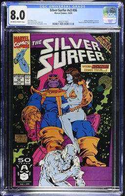 Silver Surfer #56 1991 CGC 8,0 - Aparición de Thanos y Adam Warlock. Foto 1 de 2