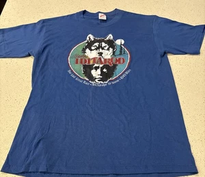 Camiseta vintage 1985 Alaska Iditarod Race Husky nativa azul talla grande - Imagen 1 de 9