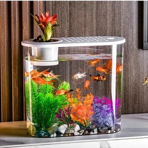 Small Fish Tank 2 Gallon, Desktop Mini Fish Tank, Starter Kits Betta Fish Tan... - Picture 1 of 8