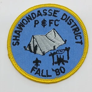 Vintage Shawonassee District P & FC Herbst 1980 Camping Pfadfinder Verdienstabzeichen Aufnäher - Bild 1 von 2