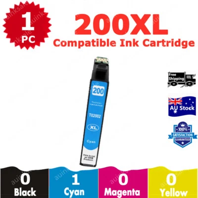 1x Compatible Ink Cartridge 200XL 200 XL Cyan For Epson XP200 XP300 XP400 - image 1 of 2