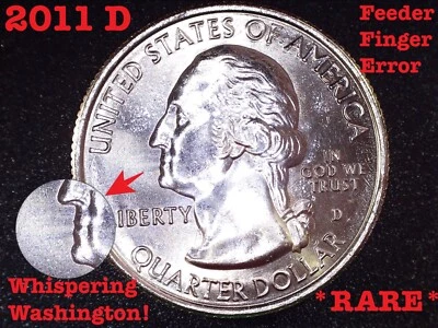 2011 D Olympic NP (WA) ATB Quarter Error - Feeder Finger - *GEM* from Mint Rolls - Image 1 of 4