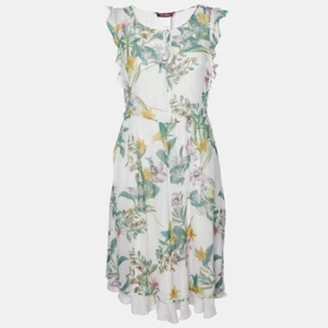 Max Mara Studio Multicolor Floral Printed Silk Short Dress L - Picture 1 of 5