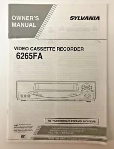 Sylvania video Cassette Recorder Model #6265FA Manual - Picture 1 of 2