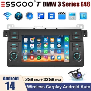 Apple Carplay For BMW 3-series E46 1998-2006 7"Car Stereo Radio Touch Screen+AHD - Picture 1 of 14