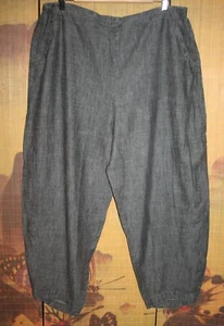 SAHARA XL Fabulous Tencel/Linen Bubble Trousers W38-46" L27 Black/Grey Stonewash - Picture 1 of 12