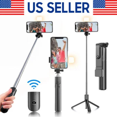 US Selfie Stick Tripod Remote Desktop Stand Phone Holder For iPhone Samsung LOT - Image 1 of 4
