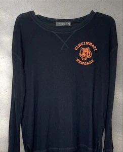 Junk Food of Los Angeles Black Orange Cincinnati Bengals NFL Thermal Top Women S - Picture 1 of 9