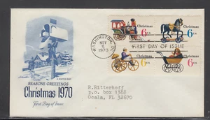 USA 1970 / USED - FDC SCOTT # 1415/18 XMAS - Picture 1 of 1
