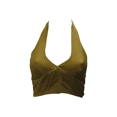 Recycled Reversible Crop Top Boho Festival Halterneck Bralette One Size P130 - Image 1 of 2