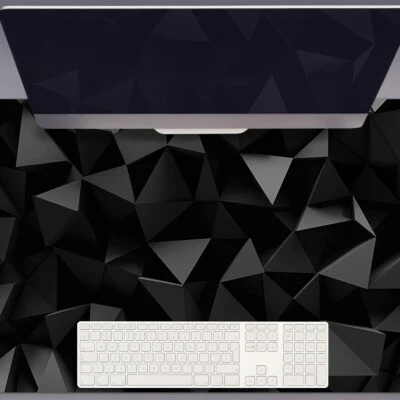 DECORMAT Schreibtisch Auflage Schreibtischmatte Mauspad Schwarze Abstraktion 90x45