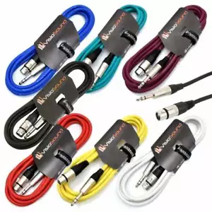 Female XLR to 6.35mm Stereo TRS Jack Lead / Balanced Signal / Audio Patch Cable - Picture 1 of 45