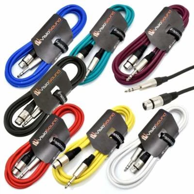 VISIOSOUND Buchse XLR auf 6,35 mm Stereo TRS Klinkenkabel/symmetrisches Signal/Audio Patchkabel