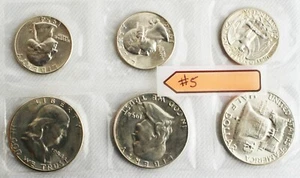 1954 P D S Coin Set 3rd Party Put Together 25c & 50c Coins 6 Silver Uncirculated - Picture 1 of 3