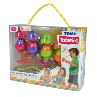 TOMY Toomies Hide & Squeak Eggstension Egg And Spoon Toy Playset - Image 1 of 4