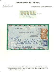 SAVOYSTAMPS-POSTAGE DUE-1956-UNDERPAID ANGOLA TO NOTTINGHAM - Picture 1 of 1