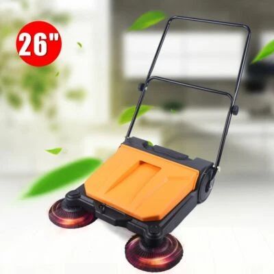 26 Inch Floor Garden Workshop Push Sweeper Domestic & Wet Brushes Cleaning Tool - Image 1 of 4