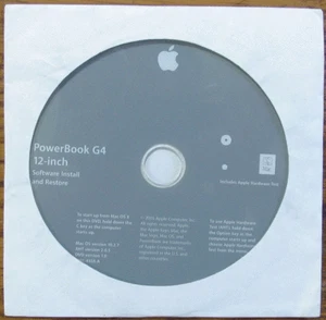 Apple PowerBook G4 12 pulgadas DVD OSX 10.2.7 medios vintage - Imagen 1 de 3