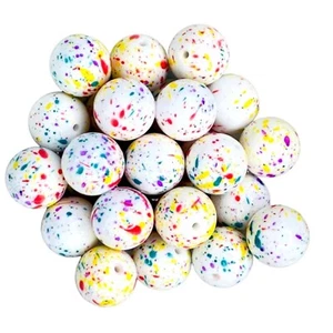 10pcs-20mm Rhinestone Beads Speckled Acrylic Loose Bead Pack 2mm Hole - Picture 1 of 1