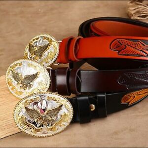 1pc Waist Eagle Strap Belts Waistband Cowhide Leather Belt Men Fashion Accessori