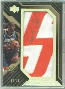 07/08 Upper Deck Black Emeka Okafor Jersey Numbers Patch Auto #'ed 07/10 - Picture 1 of 1