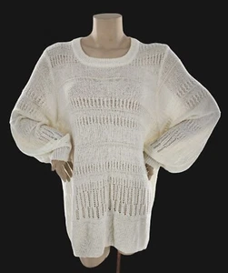 Torrid Ivory Pointelle Pullover Balloon Sleeve Sweater Top Sz 4 Plus Size 4X NWT - Picture 1 of 4