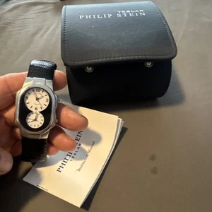 Philip Stein Signature Stainless Steel MOP Dial Duel Quartz Movement As Is Watch - Picture 1 of 12
