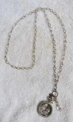 Оригами сова серебро плавающий подвеска подвеска и кристалл подвеска и ожерелье цепочка - Изображение 1 из 4