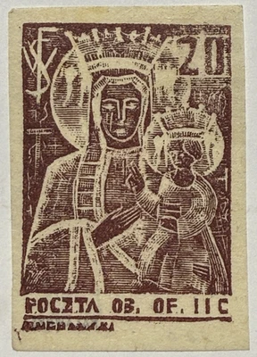 POLAND WW II, POW Camp Woldenberg Oflag IIC / 1942/BLACK MADONNA, I Edition mint - Image 1 of 2