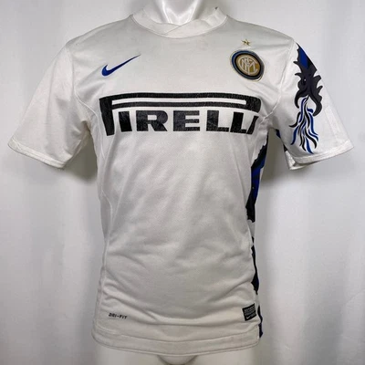 Camiseta masculina de futebol Inter Milan Nike Dri-Fit branca 2010-2011 Away MÉDIA - Imagem 1 de 4