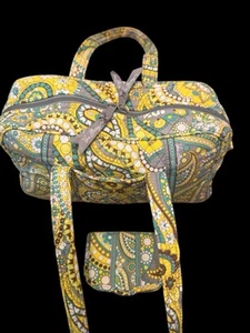 VERA BRADLEY Lemon Parfait Paisley 100 Handbag & Wallet Retired 2 Piece Set - Picture 1 of 10