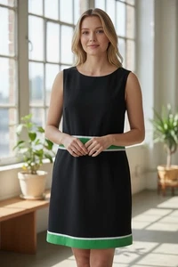 Tommy Hilfiger dunkelblau und grün ärmelloses Kleid Gr. 12 Top Zustand - Bild 1 von 17