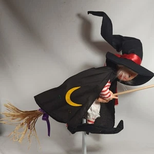 Vintage Annalee 19" Strega Volante su Scopa 1989 Halloween Decorazioni da Appendere - Foto 1 di 13