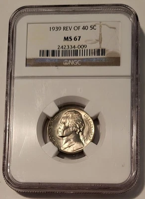 1939 Jefferson Nickel Reverse of 1940 MS67 NGC - Image 1 of 4
