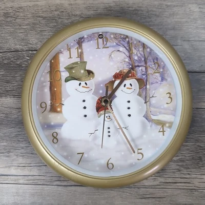 Reloj de pared redondo Feldstein Christmas Carol muñeco de nieve 12 villancicos montado en la pared   Foto 1 de 4