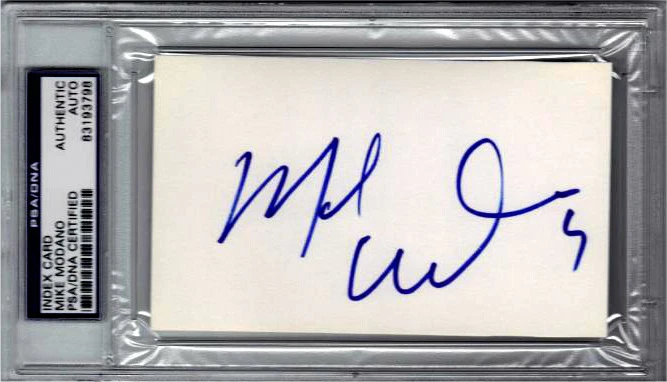 Mike Modano DETROIT RED WINGS DALLAS STARS Signed 3x5 Index Card PSA/DNA COA - Image 1 of 1