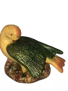 Vintage Ceramic Large Green And Yellow Bird Figurine - Picture 1 of 8