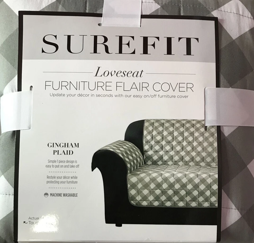 🛖 Cubierta estilo muebles Loveseat SureFit 58'' X 73'' (BLANCO Y verde)🆕 Foto 1 de 2