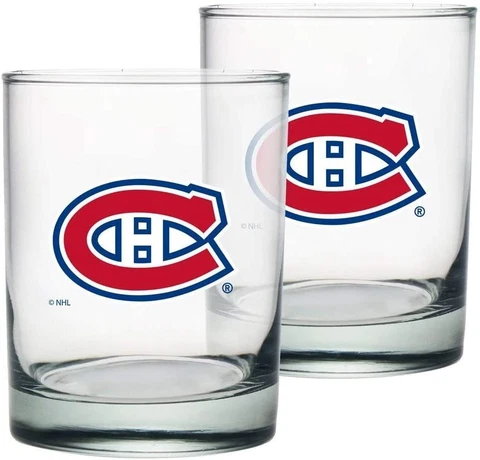 Montreal Canadiens Rocks Glass Set of Two 13.5oz NHL Hockey - Mustang Glassware Cover