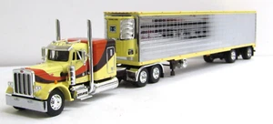DCP yellow/brown Peterbilt 359 flattop reefer trailer  68-2063 1/64 INTERNAL! - Picture 1 of 6