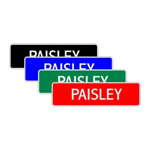 Paisley Street Sign Room Home Wall Décor Children's Name Gift Aluminum Metal - Picture 1 of 9