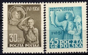 Polen 1951 Fischer 554-555 postfrisch ** MNH VF - Bild 1 von 2