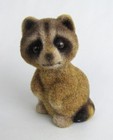 Vintage Josef Originals Japan Fuzzy Raccoon with Inset Eyes 3 1/2" Figurine