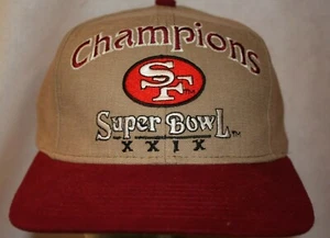 SF 49ERS Equipo de Fútbol Americano Gorra Bordado Logotipo Vintage 013 Superbowl XXIX - Imagen 1 de 9