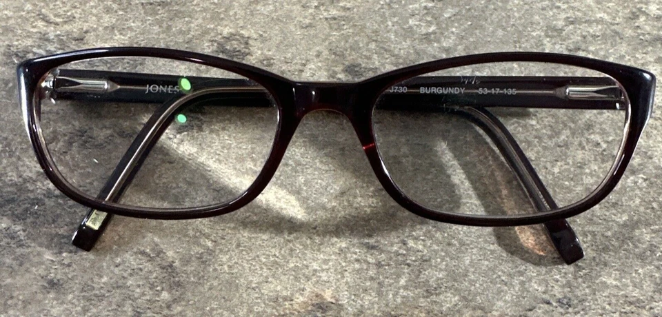 Marco de gafas Jones New York J730 Borgoña borde completo flexible 53-17-135-31 mm G22 Foto 1 de 4