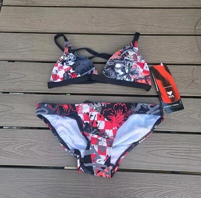 TYR Mujeres Durafast Laguna Triángulo Top Entrenamiento Bikini Conjunto Rojo/Rosa TALLA XL NUEVO  Foto 1 de 3